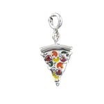 FOURSEVEN Pizza Slice Silver Charm Pendant - Fits in Bracelets, Chains and Necklace - 925 Sterling Silver Jewellery for Men and Women (Best Gift for Him/Her)