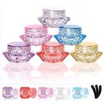 Alledomain 40 PCs 5 Ml Empty Clear Plastic Cosmetic Containers Diamond Shape with 3 PCs Mini Spatula