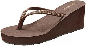 Ampeo Women's Wedge Sandals Rhinest