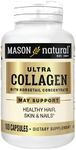 Mason Natural, Ultra Collagen Beauty Formula Capsules, 100-Count Bottle, Dietary Supplement Made with 100% Pure Collagen Supports Healthy, Flexible and Strong Skin and Tissue