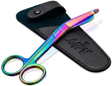 MJW Lister Bandage Scissors - Multi-Colored Rainbow Titanium Finish EMT & Trauma Shears – 5.5 Inch Medical Grade Stainless Steel Nursing Scissors for Cutting, Dressing, Tape, Gauze and Ostomy Care
