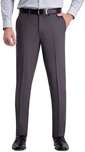 Haggar Pantalon habillé Extensible et Confortable de qualité supérieure, Gris foncé, W36/L32 Homme