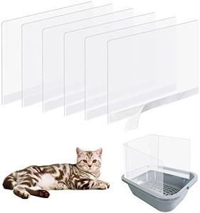 6 Pcs Cat Litter Box Splash Guard Pee Shields - Anti-Splashing Reusable High Sided Litter Box High Wall Cat Toilet Training Kit for Open Top Litter Pan (Litter Box Not Included)