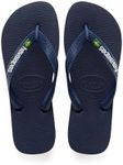 Havaianas Unisex Brasil Logo, Navy Blue, 9/10