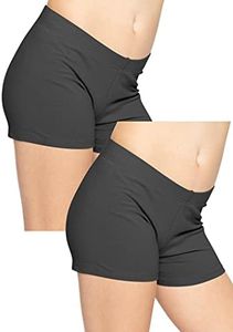 STRETCH IS COMFORT Girl's Cotton Booty Shorts 2 Pack Black Small