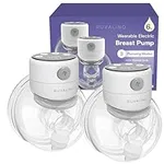 Wearable Breast Pump, RUVALINO S12A Portable Electric Breast Pump Hands Free with 3 Modes & 12 Levels, Smart Display, 24mm Comfortable Flange, Breastfeeding Essentials Baby Registry (Pack of 2)