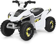 HONEY JOY Ride On ATV, 6V Mini Off-Road Battery Powered Motorized Quad for Kids, 2 Speeds, Anti-Slip Wheels, RWD 4-Wheeler Electric Ride On Toy Car for Toddlers (White)