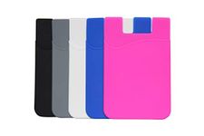 AgentWhiteUSA 5 Pack Cell Phone Wallet, Stick on Wallet (5 Pieces) (for Credit Card, Business Card & Id) | Compatible with Almost Every Phone | iPhone, Android & Most Smartphones
