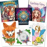 Elfew 3 Set Adult Coloring Books for Women, 60 Coloring Pages Design in Fairy, Animal, Mandala Coloring Books for Adult Relaxation, Adult Coloring Book, Art Supplies for Stress Relief