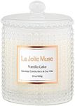 LA Jolie Muse Vanilla Cake Scented Candle, Vanilla Candles for Women, Scented Candles for Your Home, Natural Soy Candles, Burning Time: 75 Hours, Gifts for Women, 285 g, 10 oz