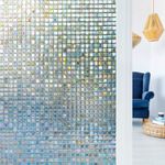 WISDOM Window Glass Decorative Frosted Film Static Cling Heat Control Film Self Adhesive Window Frosted Film (16" x 50, Mosaic FORTSED)