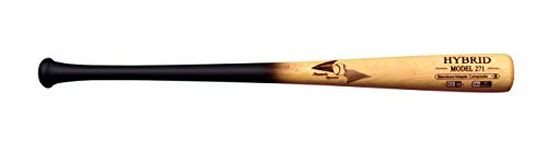 BamBooBat BYINNACLE Sports Equipment INC. Adult Hybrid Bamboo & Maple Baseball Bat with Rubberized Coated Handle, Black Handle/Natural Barrel, 32", HBBN271-HY32