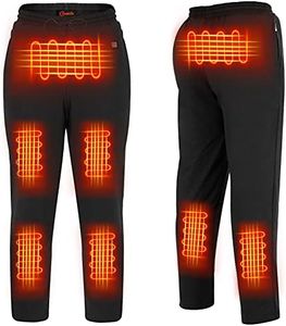 FERNIDA Black Heated Pants for Men Women Thick Fleece Electric Heating Pants for Outdoor Warming Leg, Battery Not Included