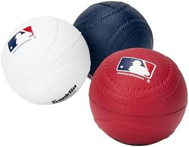 Franklin Sports Foam Baseballs - Soft Foam Practice Baseballs for Kids - Perfect for Hitting and Indoor or Outdoor Play - 3 Pack - Official MLB Licensed Product