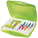 Maped Craft Scissors for Kids|2 Scissors with 10 interchangeable Blades & Handy Reusable Plastic Case| Children's Safety|Perfect for toddlers|Comfortable Grip|Multicolor