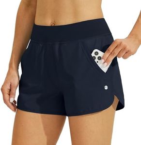Willit Women's 3" Swim Board Shorts Swimming Bottoms with Brief Liner Quick Dry UPF 50+ Navy XS