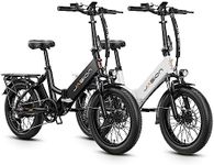 Jasion EB7 ST 2.0 Electric Bike Adults, 28MPH Max Speed[850W Power Motor], 55 Mile Ranges[480Wh Removable Battery], Foldable Ebikes with Dual Suspension, Step-Thru 20" Fat Tire Adult Electric Bicycles