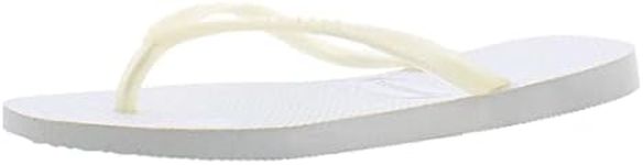 Havaianas Women's Slim Flip Flop Sandal, White, 8