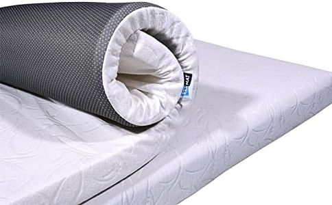FITMAT Memory Foam Mattress Topper (60" X 72" X 02", White) Orthopedic Mattress Topper with High Density Memory Foam Premium for Proper Back Support | Super Soft Mattress Padding for Back