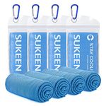 Sukeen [4 Pack] Cooling Towel (40"x12"),Ice Towel,Soft Breathable Chilly Towel,Microfiber Towel for Yoga,Sport,Running,Gym,Workout,Camping,Fitness,Workout & More Activities