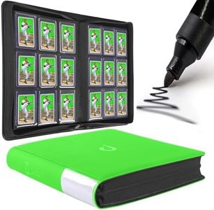 Top Loader Binder, Holds 288 Top Loaders - 9-Pocket Toploader Binder for 3" x 4" Rigid Card Holders for Trading Cards or Sports Cards, Model A - Brilliant Green