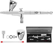 Ovaga Airbrush Kit, Airbrush Gun Dual-Action Gravity 1/4 oz Fluid Cup, 0.4 mm Needle, Cost-Effective Air Brush Set Makeup Nail Art Painting Model Coloring Cake Decor