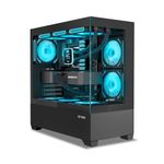 Ant Esports Crystal Z3 Mid-Tower Computer Case/Gaming Cabinet – Black | Support ATX, M-ATX, ITX | Pre-Installed 3 ARGB Fans