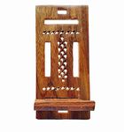 Sylvan Artistry Wooden Mobile Stand Adjustable, All Phone Arts Wooden Mobile Stand, Smartphone Desk Holder for Office and Home, Natural Handcrafted Wooden (Brown, Sheesham Wood with Natural Finish)