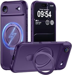 MOCCA Compatible with iPhone Air Case with Magnetic Invisible Stand [Full Camera Protection] [Compatible with Magsafe] Military Drop Shockproof Translucent Matte Phone Case Cover 6.5",Deep Purple