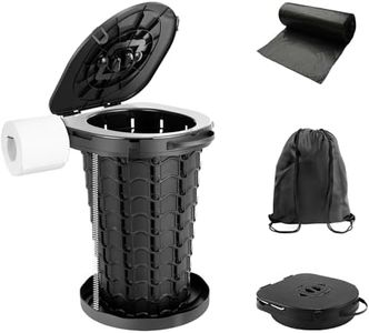 imodomio Large Portable Toilet for Camping with Bag Folding Camping Toilet for Adults with Lid & Roll Holder, Car Travel Toilets for Emergency Use, Tents, Bedroom, Pool, Party, Beach, Load 440Lb