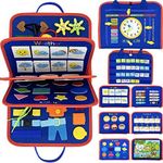 Busy Board, Toddler Travel Toys, Quiet Book, Sensory Toys for Toddlers 2 3 4, Montessori Toys for Toddler Activities Board, Educational Toys for 2 Year Old Girls Boys Gift (Blue)