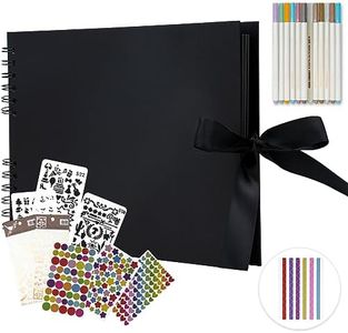 Scrapbook Photo Album DIY Set with Stickers and Colorful Pens，80 Pages (40 Sheets) Hardcover Pictures Book 11x8 Inches Handmade DIY Album Craft Paper Kits for Wedding Birthday Gift