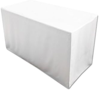 Folding Table Cover, Fitted Tablecloth for 6-Foot Folding Table, White