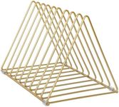 Martha Stewart Ryder Gold Mesh Metal 9 Slot Triangle Magazine File Holder, Desktop Organizer Sorter