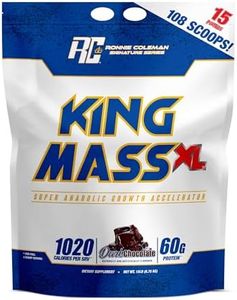 Ronnie Coleman Signature Series King Mass XL Mass Gainer Protein Powder, Muscle Gainer, 60g Protein, 180g Carbohydrates, 1,000+ Calories, Creatine and Glutamine, Dark Chocolate, 15 Pound