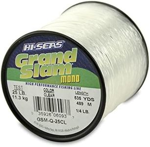 Hi-Seas Grand Slam Monofilament Line, 25 lb / 13.6 kg Test, .020 in / 0.50 mm Dia, Clear, 535 yd / 489 m