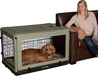 Pet Gear “The Other Door” 4 Door Steel Crate for Dogs/Cats with Garage-Style Door, Includes Plush Bed + Travel Bag, No Tools Required, 3 Models, 3 Colors