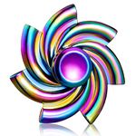 SCIONE Fidget Spinner Metal Stainless Steel Bearing 3-5 Min High Speed Stress Relief Spinner ADHD Anxiety Toys for Adult Kid Autism Fidget Best Hand Toy Focus Fidgeting(Rainbow)