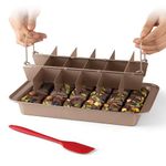 Ailelan Brownie Pan with Dividers - Non-Stick Backing Pan, Brownie Pan, Lasagna Pan, Brownie Trays,18 Pre-slice Brownie Pan All Edges, Muffin and Cupcake Pan for Baking -12 X 8 X 2 Inches