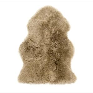 100% Genuine Sheepskin Lambskin Rug Wool Desert Taupe 90CM Fluffy