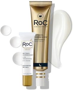 RoC Retinol Correxion Value Set Duo, Deep Wrinkle Anti-Aging Night Face Cream + Under Eye Cream for Dark Circles & Puffiness - Retinol Eye Care