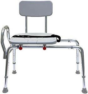Transfer Bench Sliding with Cut Out Adjustable Height Legs,Include Seat Belt Lightweight Plastic Benches for Bath Tub and Shower with Back Non-Slip Seat