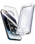 Affix 2 Pack for iPhone 14 Pro Max Full Coverage Tempered Glass, Screen Protector Guard with Easy Fix Installation Tool, 9H Hardness Shatterproof, HD Clear Scratch Resistant