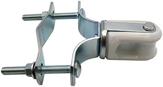 Airmont Products AP-10921, Heavy Duty Adjustable Porcelain Wire Holder, Reinforced Steel Saddle, Adjustable Steel Clamp Fits Around Any Pipe or Pole, Ceramic Head for Cables or Wires as an Insulator