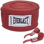 Everlast Professional Hand Wraps - 180” Pair - EverFresh Anti-Microbial Treatment, Poly-Cotton, Thumb Loop, Hand & Wrist Support, Great for Training, Boxing, MMA, Fitness, Machine-Washable. (Red)