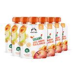 Amazon Brand - Mama Bear Fruit Pouch, Organic Apple, Banana Pear and Apricot Puree, vegetarian, 90 g (Pack of 6)