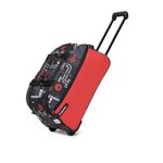 uppercase Jfk 52 Polyester Duffle Trolley Bag|Dust Resistant Travel Bag|Spacious Main Compartment|Smooth Wheels|Quick Front Pocket Access|Duffle Bag For Women & Men|1500 Days Warranty (Red)