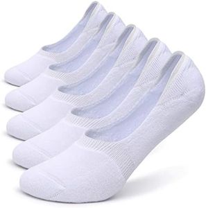 Pareberry Women's Thick Cushion Cotton Athletics Casual Low Cut Flat Non-Slip Boat Liner No Show Socks-5/10 Pack (Shoe Size: 5-8.5, White)