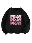 TAGAS Sweatshirt Fleece Material Full Sleeves || Jumper Women Winter Wear || Hooded Neck Regular Fit Long Sleeve ||Letter Graphic Sweatshirt for Women || Sweatshirt for Women (WSS-4) Black