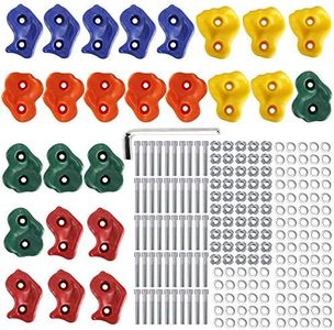 Yaegoo Climbing Holds for Kids and Adults, Rock Climbing Holds - Mounting Hardware Included - Climbing Rocks for DIY Rock Climbing Wall (25 PCS)